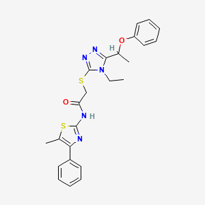 2-{[4-ethyl-5-(1-phenoxyethyl)-4H-1,2,4-triazol-3-yl]sulfanyl}-N-(5-methyl-4-phenyl-1,3-thiazol-2-yl)acetamide