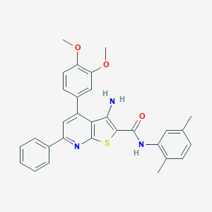 molecular formula C30H27N3O3S B409279 3-amino-4-(3,4-dimethoxyphenyl)-N-(2,5-dimethylphenyl)-6-phenylthieno[2,3-b]pyridine-2-carboxamide 