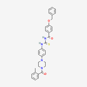 molecular formula C33H32N4O3S B4092809 4-(benzyloxy)-N-[({4-[4-(2-methylbenzoyl)-1-piperazinyl]phenyl}amino)carbonothioyl]benzamide 