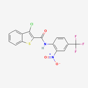 3-chloro-N-[2-nitro-4-(trifluoromethyl)phenyl]-1-benzothiophene-2-carboxamide