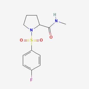 molecular formula C12H15FN2O3S B4092851 1-(4-fluorobenzenesulfonyl)-N-methylpyrrolidine-2-carboxamide 