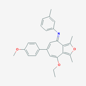 molecular formula C27H27NO3 B409286 4-ethoxy-6-(4-methoxyphenyl)-1,3-dimethyl-N-(3-methylphenyl)cyclohepta[c]furan-8-imine CAS No. 332059-08-2