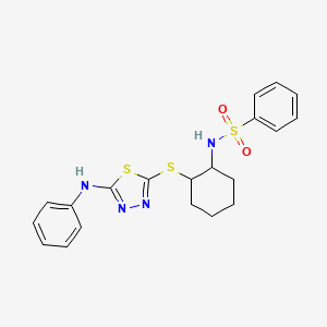 N-[2-[(5-anilino-1,3,4-thiadiazol-2-yl)sulfanyl]cyclohexyl]benzenesulfonamide