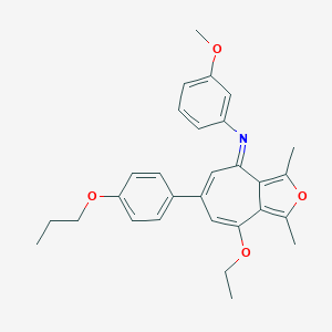 4-ethoxy-N-(3-methoxyphenyl)-1,3-dimethyl-6-(4-propoxyphenyl)cyclohepta[c]furan-8-imine