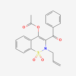 molecular formula C20H17NO5S B4092883 2-allyl-3-benzoyl-1,1-dioxido-2H-1,2-benzothiazin-4-yl acetate 