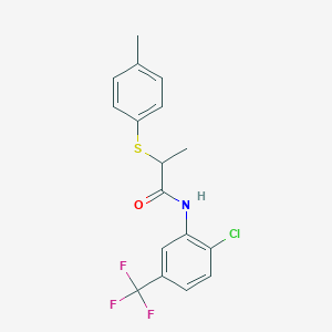 N-[2-chloro-5-(trifluoromethyl)phenyl]-2-[(4-methylphenyl)thio]propanamide