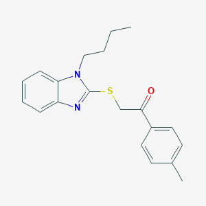molecular formula C20H22N2OS B409289 2-[(1-butyl-1H-benzimidazol-2-yl)sulfanyl]-1-(4-methylphenyl)ethanone 