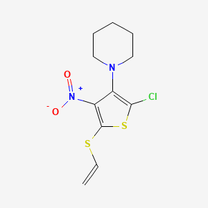 1-(2-Chloro-5-ethenylsulfanyl-4-nitrothiophen-3-yl)piperidine