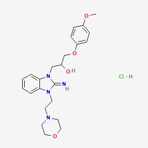 molecular formula C23H31ClN4O4 B4092908 1-{2-imino-3-[2-(4-morpholinyl)ethyl]-2,3-dihydro-1H-benzimidazol-1-yl}-3-(4-methoxyphenoxy)-2-propanol hydrochloride 