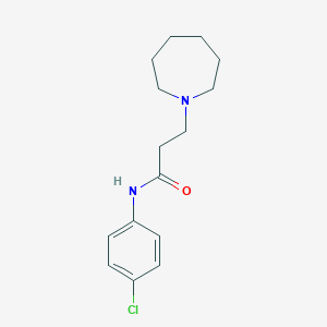 molecular formula C15H21ClN2O B409291 3-(azepan-1-yl)-N-(4-chlorophenyl)propanamide 