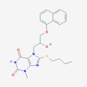 molecular formula C23H26N4O4S B409292 8-Butylsulfanyl-7-(2-hydroxy-3-naphthalen-1-yloxypropyl)-3-methylpurine-2,6-dione CAS No. 303970-94-7
