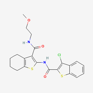 molecular formula C21H21ClN2O3S2 B4092927 3-chloro-N-(3-{[(2-methoxyethyl)amino]carbonyl}-4,5,6,7-tetrahydro-1-benzothien-2-yl)-1-benzothiophene-2-carboxamide 