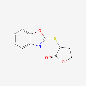 molecular formula C11H9NO3S B4092929 3-(1,3-benzoxazol-2-ylthio)dihydro-2(3H)-furanone 