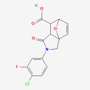 2-(4-Chloro-3-fluorophenyl)-1-oxo-1,2,3,6,7,7a-hexahydro-3a,6-epoxyisoindole-7-carboxylic acid