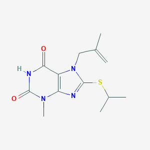 molecular formula C13H18N4O2S B409294 8-(isopropylsulfanyl)-3-methyl-7-(2-methyl-2-propenyl)-3,7-dihydro-1H-purine-2,6-dione CAS No. 332098-53-0