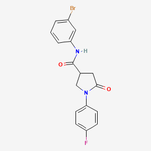 molecular formula C17H14BrFN2O2 B4092941 N-(3-bromophenyl)-1-(4-fluorophenyl)-5-oxopyrrolidine-3-carboxamide 