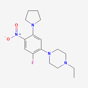 1-ethyl-4-[2-fluoro-4-nitro-5-(1-pyrrolidinyl)phenyl]piperazine