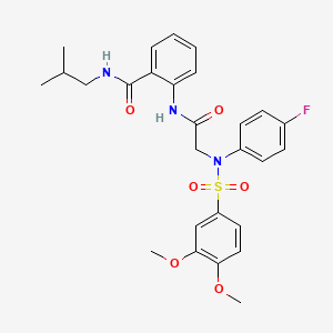 2-{[N-[(3,4-dimethoxyphenyl)sulfonyl]-N-(4-fluorophenyl)glycyl]amino}-N-isobutylbenzamide