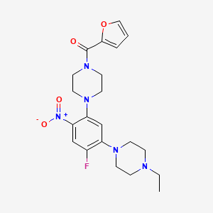 [4-[5-(4-Ethylpiperazin-1-yl)-4-fluoro-2-nitrophenyl]piperazin-1-yl]-(furan-2-yl)methanone