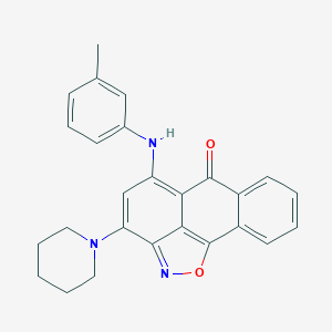 molecular formula C26H23N3O2 B409305 3-Piperidin-1-yl-5-m-tolylamino-anthra[1,9-cd]isoxazol-6-one CAS No. 332100-03-5
