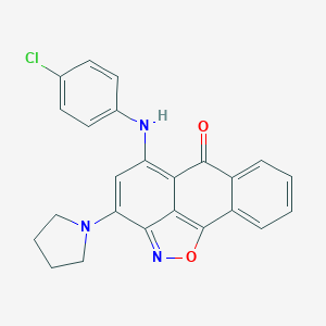 molecular formula C24H18ClN3O2 B409307 5-(4-Chloro-phenylamino)-3-pyrrolidin-1-yl-anthra[1,9-cd]isoxazol-6-one CAS No. 332100-09-1