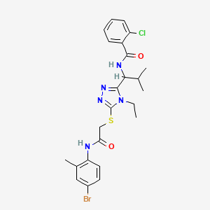 N-{1-[5-({2-[(4-bromo-2-methylphenyl)amino]-2-oxoethyl}sulfanyl)-4-ethyl-4H-1,2,4-triazol-3-yl]-2-methylpropyl}-2-chlorobenzamide