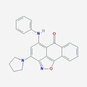 molecular formula C24H19N3O2 B409309 5-anilino-3-(1-pyrrolidinyl)-6H-anthra[1,9-cd]isoxazol-6-one CAS No. 332100-06-8