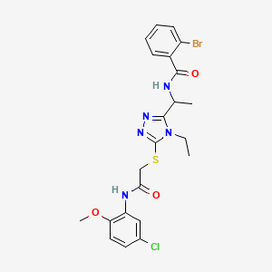 molecular formula C22H23BrClN5O3S B4093104 2-bromo-N-[1-[5-[2-(5-chloro-2-methoxyanilino)-2-oxoethyl]sulfanyl-4-ethyl-1,2,4-triazol-3-yl]ethyl]benzamide 