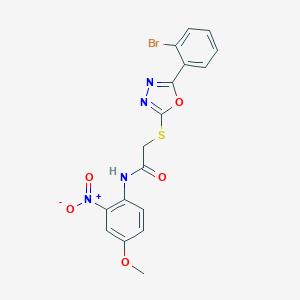 2-[[5-(2-bromophenyl)-1,3,4-oxadiazol-2-yl]sulfanyl]-N-(4-methoxy-2-nitrophenyl)acetamide