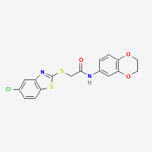 2-[(5-chloro-1,3-benzothiazol-2-yl)thio]-N-(2,3-dihydro-1,4-benzodioxin-6-yl)acetamide