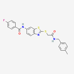 4-fluoro-N-[2-({2-[(4-methylbenzyl)amino]-2-oxoethyl}sulfanyl)-1,3-benzothiazol-6-yl]benzamide