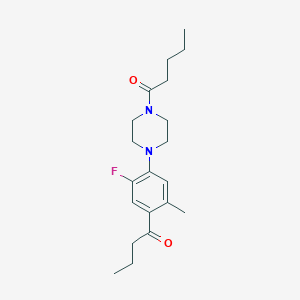 1-[5-fluoro-2-methyl-4-(4-pentanoyl-1-piperazinyl)phenyl]-1-butanone