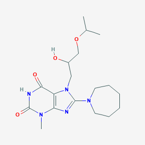 molecular formula C18H29N5O4 B409317 8-(1-azepanyl)-7-(2-hydroxy-3-isopropoxypropyl)-3-methyl-3,7-dihydro-1H-purine-2,6-dione CAS No. 332103-69-2