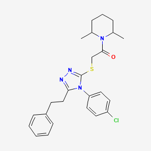 1-({[4-(4-chlorophenyl)-5-(2-phenylethyl)-4H-1,2,4-triazol-3-yl]thio}acetyl)-2,6-dimethylpiperidine