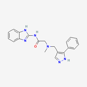 molecular formula C20H20N6O B4093203 N-(1H-benzimidazol-2-yl)-2-[methyl-[(5-phenyl-1H-pyrazol-4-yl)methyl]amino]acetamide 