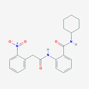 molecular formula C21H23N3O4 B4093236 N-cyclohexyl-2-{[(2-nitrophenyl)acetyl]amino}benzamide 