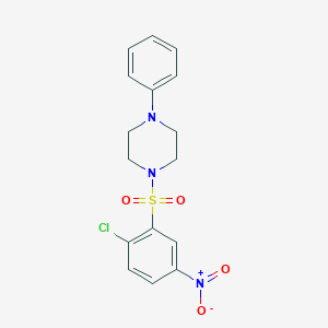 molecular formula C16H16ClN3O4S B409324 1-(2-Chloro-5-nitrophenyl)sulfonyl-4-phenylpiperazine CAS No. 325809-81-2