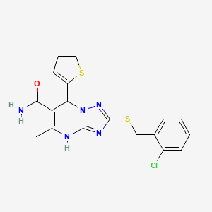 2-[(2-chlorobenzyl)thio]-5-methyl-7-(2-thienyl)-4,7-dihydro[1,2,4]triazolo[1,5-a]pyrimidine-6-carboxamide