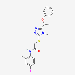 N-(4-iodo-2-methylphenyl)-2-[[4-methyl-5-(1-phenoxyethyl)-1,2,4-triazol-3-yl]sulfanyl]acetamide