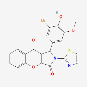 molecular formula C21H13BrN2O5S B4093293 1-(3-BROMO-4-HYDROXY-5-METHOXYPHENYL)-2-(1,3-THIAZOL-2-YL)-1H,2H,3H,9H-CHROMENO[2,3-C]PYRROLE-3,9-DIONE 