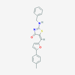 (5E)-2-(benzylamino)-5-[[5-(4-methylphenyl)furan-2-yl]methylidene]-1,3-thiazol-4-one