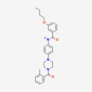 molecular formula C29H33N3O3 B4093316 3-butoxy-N-{4-[4-(2-methylbenzoyl)-1-piperazinyl]phenyl}benzamide 