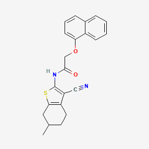 molecular formula C22H20N2O2S B4093323 N-(3-cyano-6-methyl-4,5,6,7-tetrahydro-1-benzothien-2-yl)-2-(1-naphthyloxy)acetamide 