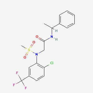 molecular formula C18H18ClF3N2O3S B4093333 2-[2-chloro-N-methylsulfonyl-5-(trifluoromethyl)anilino]-N-(1-phenylethyl)acetamide 