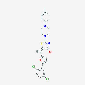 molecular formula C25H21Cl2N3O2S B409334 5-{[5-(2,5-dichlorophenyl)-2-furyl]methylene}-2-[4-(4-methylphenyl)-1-piperazinyl]-1,3-thiazol-4(5H)-one 