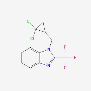 molecular formula C12H9Cl2F3N2 B4093340 1-[(2,2-DICHLOROCYCLOPROPYL)METHYL]-2-(TRIFLUOROMETHYL)-1H-1,3-BENZIMIDAZOLE 