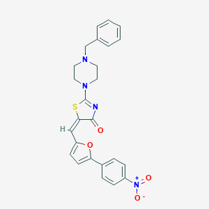 2-(4-benzyl-1-piperazinyl)-5-[(5-{4-nitrophenyl}-2-furyl)methylene]-1,3-thiazol-4(5H)-one