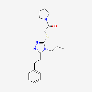 3-{[2-oxo-2-(1-pyrrolidinyl)ethyl]thio}-5-(2-phenylethyl)-4-propyl-4H-1,2,4-triazole