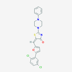 molecular formula C24H19Cl2N3O2S B409342 5-{[5-(2,5-dichlorophenyl)-2-furyl]methylene}-2-(4-phenyl-1-piperazinyl)-1,3-thiazol-4(5H)-one 