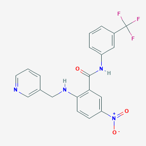 5-nitro-2-(pyridin-3-ylmethylamino)-N-[3-(trifluoromethyl)phenyl]benzamide